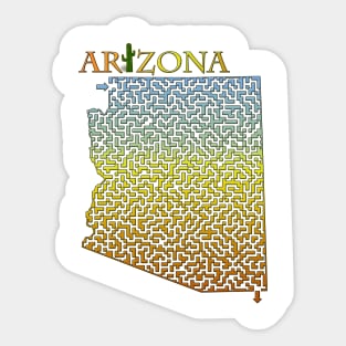 Arizona State Outline Desert Themed Maze & Labyrinth Sticker